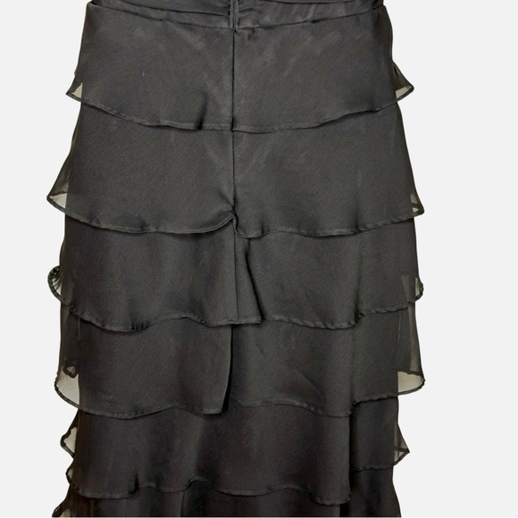 Vintage Patra Elegant Black Tiered Chiffon Sleeveless Dress Formal Size 8 - Picture 4 of 9